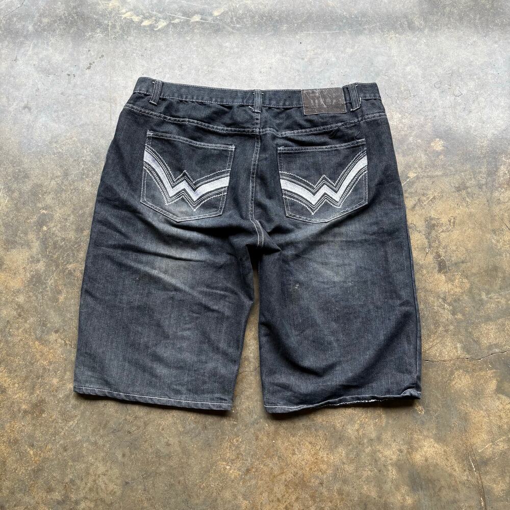 Vintage Baggy Black Y2K Embroidered Jorts‎